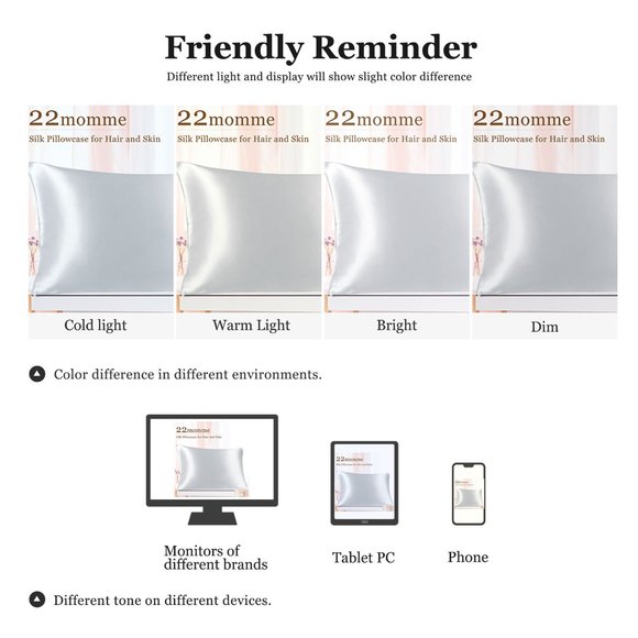 NEW The Golden Arch 100% Silk 22 Momme Pillowcase Silver Gray Size Q - Picture 9 of 12